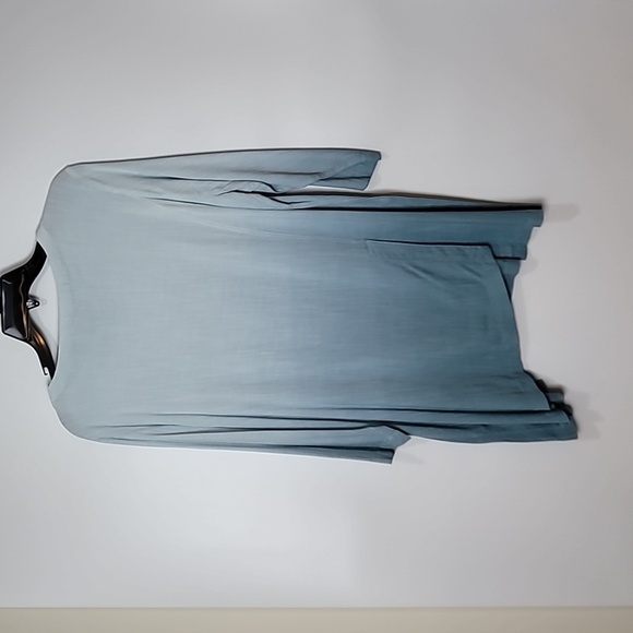 by JJ Ombre Asymmetrical Tunic Linen Look in 3 Shades of Blue 3/4 length sleeves - Picture 8 of 17
